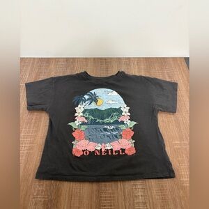 O'Neill Woman's Gray Tropical Cropped Tee Large
